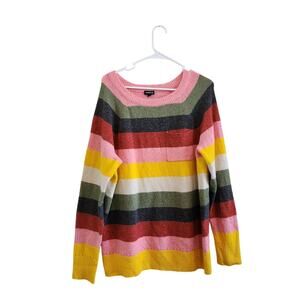 Torrid Stripes Long Sleeve Crew Neck Sweater Pullover Multicolor Size 1X